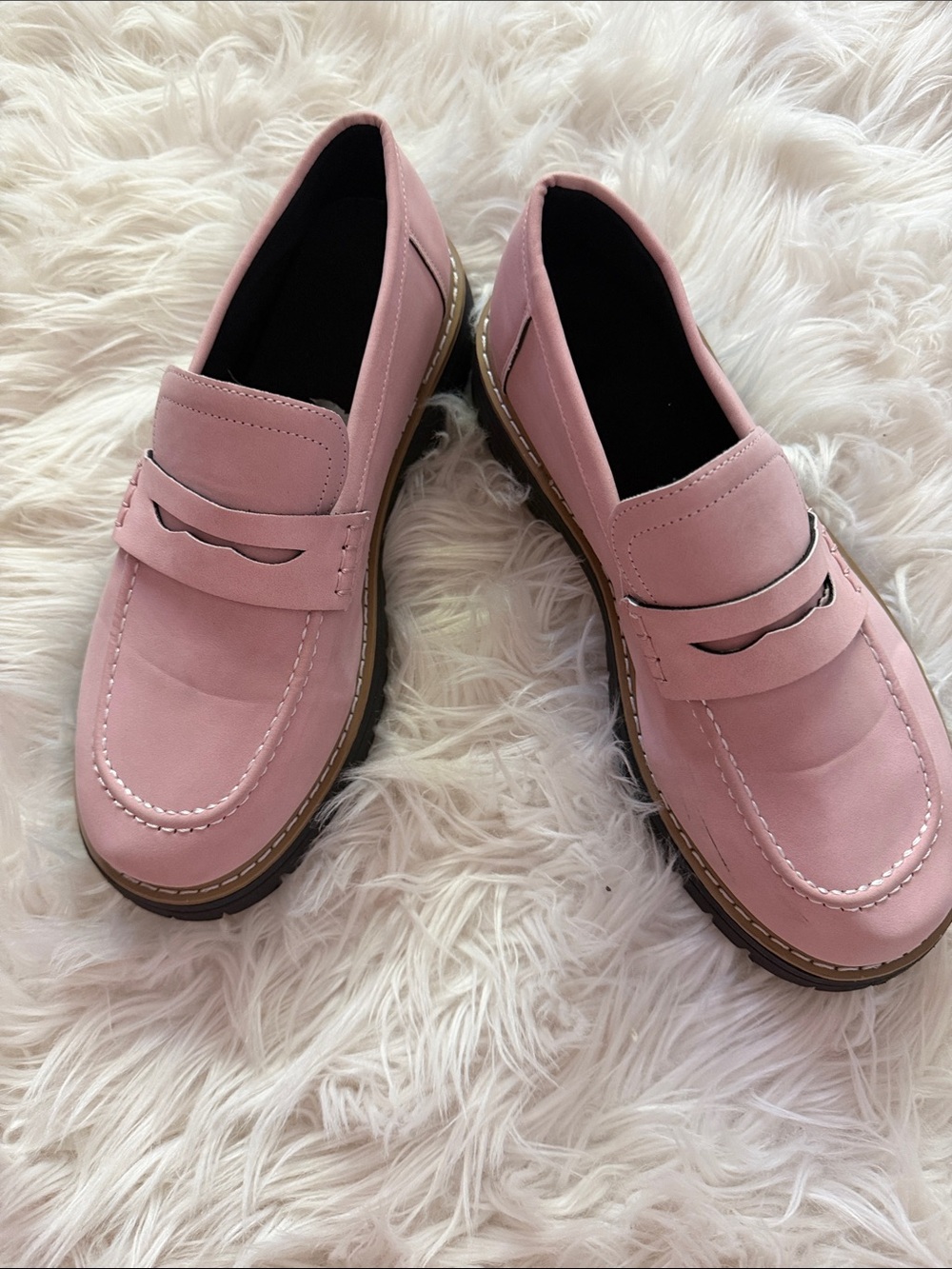 Women’s Pink Casual Penny Loafers Sz 41